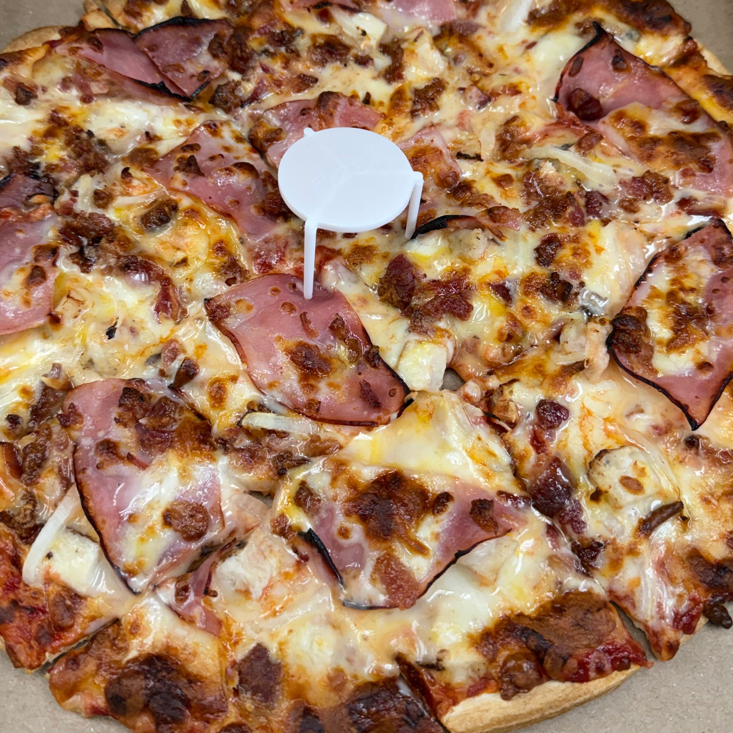 Chicken Cordon Bleu Gluten Free Pizza.