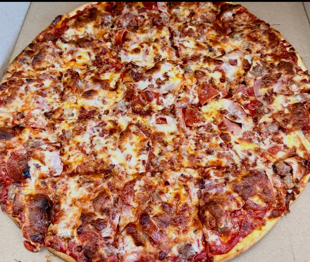 The Meats Pizza.