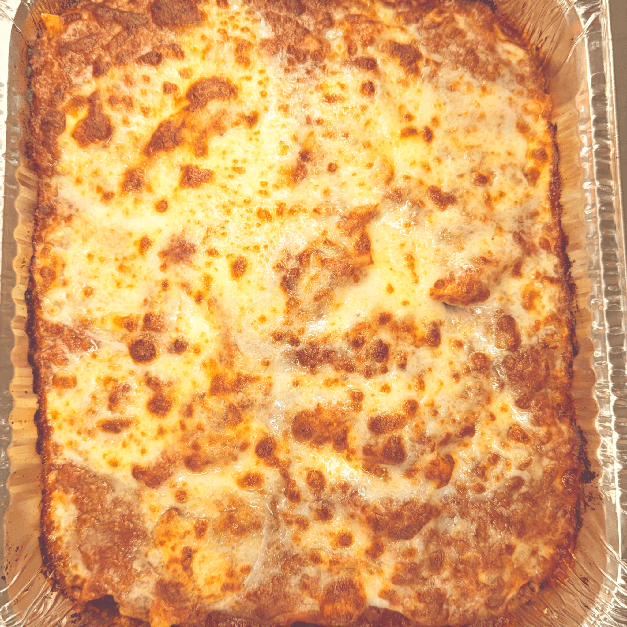 Tub of Baked Mostaccioli.